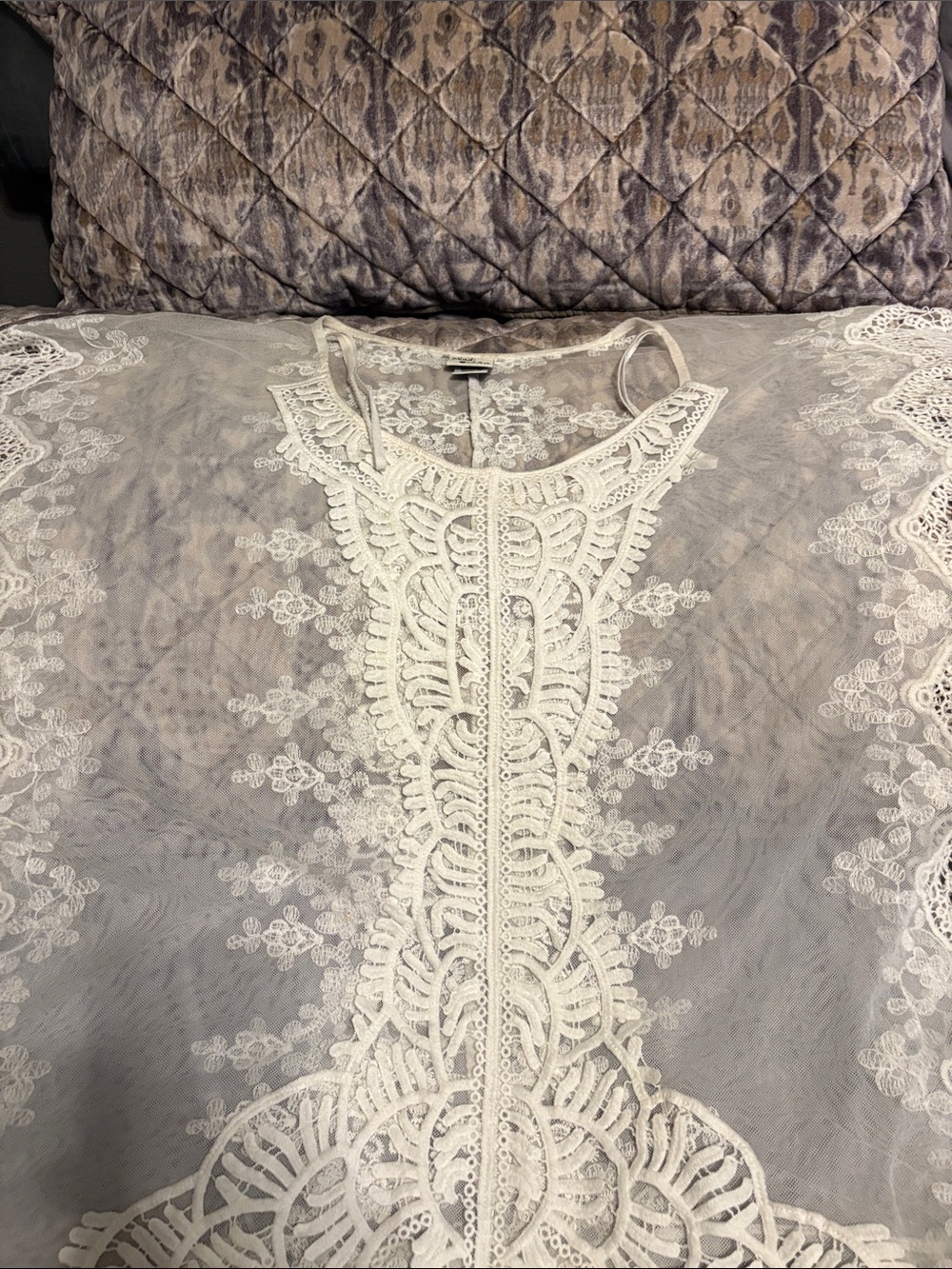 XCVI sheer lace dolman sleeve top/cover up 2X